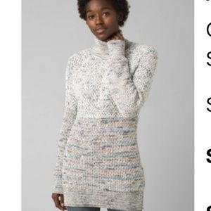 Prana Speckled Gray Turtleneck Sweater